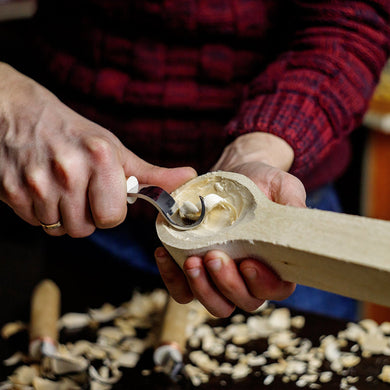 Cuchillo de gancho de cuchara STRYI Profi, cuchillos de gancho de talla Bowl y Kuksa, herramienta de tallado de cuchara, herramientas de tallado de madera, gubia de cincel, cuchillo forjado a mano, herramienta artesanal