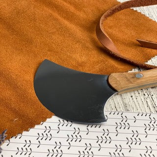 Leather Round Knife STRYI Profi 110mm diameter. Half-moon knife. – Wood  carving tools STRYI
