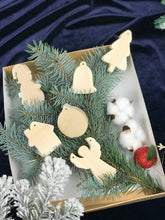 Load image into Gallery viewer, Set of Christmas toys, blanks for creativity, wooden Christmas decoration