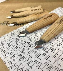 Wood carpentry knife STRYI Profi, arrow-shaped