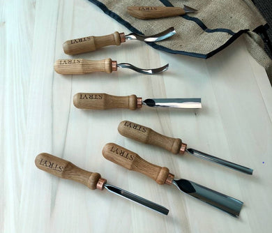 Wood carving tools set 7pcs chisels and gouges  STRYI Profi, tools for wood carving professional carving tools wood working tool