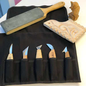 Wood carving knives set, 5pcs in tarpaulin case STRYI