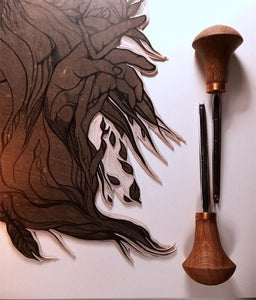 Palm carving V-tool STRYI  Profi 45 degree, engraving tool, linocutting tool